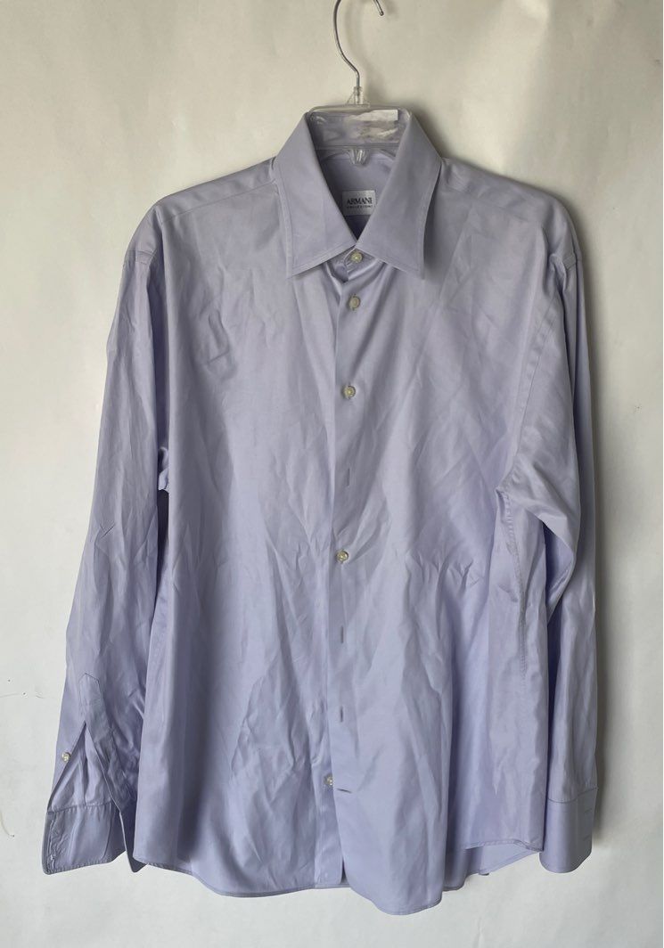 Authentic Armani Collezioni Mens Purple Long Sleeve Dress Shirt Size 41/16R