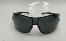 Load image into Gallery viewer, Authentic Giorgio Armani Women's Gunmetal Black Crystal Logo Shield Sunglasses
