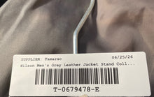 Load image into Gallery viewer, Wilson Mens Gray Long Sleeve Stand Collar Full-Zip Leather Jacket Size 44
