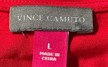 Load image into Gallery viewer, Vince Camuto Womens Red Long Sleeve Round Neck Draped Front Blouse Top Size L
