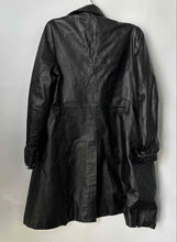 Load image into Gallery viewer, Artica Womens Black Leather Long Sleeve Button Front Trench Coats Size 42
