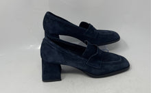 Load image into Gallery viewer, 275 Central Womens Blue Square Toe Slip-On Block Heel Loafer Shoes Size EUR 38
