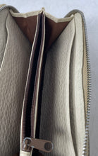 Load image into Gallery viewer, Dooney &amp; Bourke Womens Beige Pebble Grain Leather Inner Divide Zip-Around Wallet
