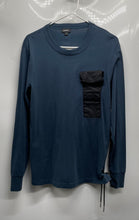 Load image into Gallery viewer, Diesel Mens Blue Cotton Long Sleeve Crew Neck T-Laces T-Shirt Size Small
