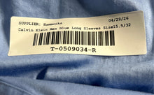 Load image into Gallery viewer, Calvin Klein Mens Blue Long Sleeve Spread Collar Dress Shirt Size 15.5 32/33
