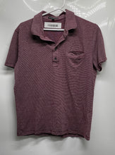 Load image into Gallery viewer, Express Mens Red Pinstripe Print Short Sleeve Collared Golf Polo Shirt Size L
