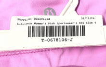 Load image into Gallery viewer, Lululemon Womens Pink Sleeveless Pullover Stretch Sportswear Bra Size 4
