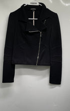 Load image into Gallery viewer, Express Womens Black Asymmetrical Zip Cropped Motorcycle Jacket Size Small
