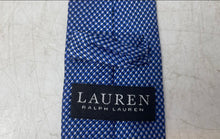 Load image into Gallery viewer, Lauren Ralph Lauren Mens White Blue Printed Adjustable Long Formal Designer Tie

