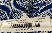 Load image into Gallery viewer, Lilly Pulitzer Womens Blue White Printed Cotton Strapless Tube Blouse Top Size S
