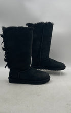 Load image into Gallery viewer, UGG Womens Bailey Bow Tall II 1016434 Black Round Toe Snow Boots Size 7
