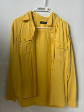 Load image into Gallery viewer, Lauren Ralph Lauren Womens Yellow Long Sleeve Two Pockets Button-Up Shirt Size L
