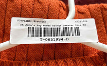 Load image into Gallery viewer, St. John's Bay Womens Orange Cable-Knit Crew Neck Classic Pullover Sweater Sz PS
