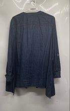 Load image into Gallery viewer, Jones New York Womens Blue Denim Roll Tab Sleeve Button Front Blouse Top Size XL
