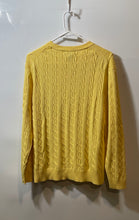 Load image into Gallery viewer, Angelo Gianni Womens Yellow Long Sleeve Cable-Knit Pullover Sweater Size Medium
