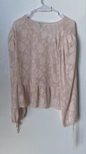 Load image into Gallery viewer, Express Womens Pink Floral Print Button-Front Peplum Blouse Top Size M
