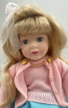 Load image into Gallery viewer, Chatelaine Pink Blue Dress Outfit Fine Collectible Porcelain Doll With Box
