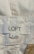 Load image into Gallery viewer, Loft Womens White Flat Front Slash Pocket The Monroe Slim Chino Pants Size 4

