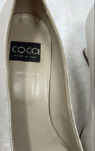 Load image into Gallery viewer, Coca Womens White Leather Round Toe Slip-On Block Pump Heels Size 8.5 B
