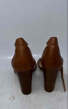 Load image into Gallery viewer, Aldo Womens Brown Leather Open Toe Block Ankle Strap Heels Size 8.5
