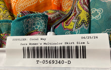Load image into Gallery viewer, Zara Womens Multicolor Paisley Print Ruffle Pull-On Mini Skirt Size Large
