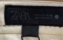 Load image into Gallery viewer, Zara Womens Khaki Pleated Front Slash Pocket Wide-Leg Dress Pants Size Small
