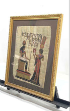 Load image into Gallery viewer, Egyptian Papyrus Queen Offering Sistrums To Goddess Hathor Wall Decor Art Print
