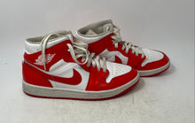Load image into Gallery viewer, Nike Womens Air Jordan 1 Mid BQ6472-116 Red White Lace-Up Sneakers Shoes Size 11
