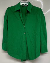 Load image into Gallery viewer, Zara Womens Green Long Sleeve Spread Collar Button-Up Shirt Size X-Small
