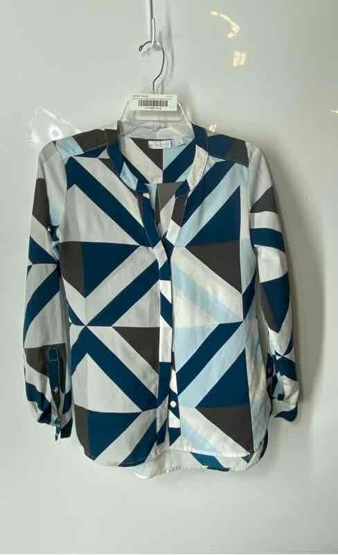New York & Company Womens Multicolor Long Sleeve Button-Up Shirt Blouse Size XS