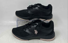 Load image into Gallery viewer, U.S. Polo Assn. Womens Black Pink Lace-Up Low Top Sneaker Shoes Size 7
