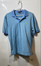 Load image into Gallery viewer, Polo By Ralph Lauren Mens Blue Striped Pima Cotton Golf Polo Shirt Size M
