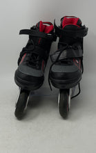 Load image into Gallery viewer, Airwalk Mens Black Red Adjustable Strap Ratchet Buckle Inline Skates Size 6-7
