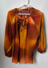 Load image into Gallery viewer, Zara Womens Multicolor Tie-Dye Balloon Sleeve Pullover Blouse Top Size Large
