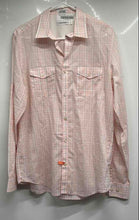 Load image into Gallery viewer, Calvin Klein Mens Pink Plaid Print Cotton Long Sleeve Button-Up Shirt Size M
