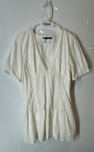 Load image into Gallery viewer, Zara Womens White Embroidered Short Sleeve V-Neck Mini Dress Size Large
