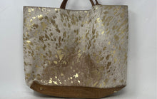 Load image into Gallery viewer, Unbranded Womens Gold Cream Animal Print Tassel Double Handle Tote Purse
