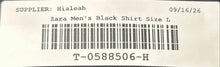 Load image into Gallery viewer, Zara Mens Black Collared Short Sleeve Boxy Fit Button-Up Shirt Size Large
