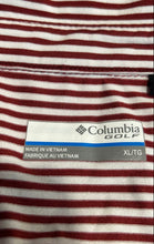 Load image into Gallery viewer, Columbia Mens Red White Striped Short Sleeve Collared Golf Polo Shirt Size XL
