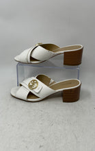 Load image into Gallery viewer, Michael Kors Womens White Criss Cross Strap Block Heel Slide Sandals Size 7.5 M
