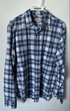 Load image into Gallery viewer, J.Crew Mens Blue Plaid Long Sleeve Collared Regular Fit Button-Up Shirt Size L
