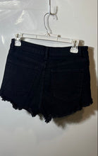 Load image into Gallery viewer, Zara Womens Black Dark Wash Raw Hem Pockets Denim Cut-Off Shorts Size 4
