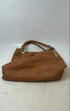 Load image into Gallery viewer, Jessica Simpson Womens Brown Leather Double Handle Zipper Shoulder Handbag
