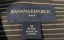 Load image into Gallery viewer, Banana Republic Mens Black Long Sleeve Collared Dress Shirt Size Medium
