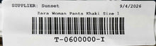 Load image into Gallery viewer, Zara Womens Khaki Flat Front Pockets Wide Leg Casual Trouser Pants Size L
