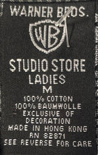 Load image into Gallery viewer, Warner Bros. Womens Black Gray Looney Tunes Long Sleeve Button-Up Shirt Size M
