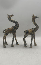 Load image into Gallery viewer, La Vie Kissing Giraffes Figurines Animal Print Entwined Animal Statue Set Of 2
