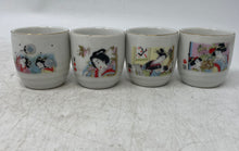 Load image into Gallery viewer, Vintage Set Of 5 Pcs FST Sake Featuring Geisha Porcelain Drinkware Cups
