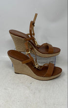 Load image into Gallery viewer, Michael Kors Womens Brown Leather Open-Toe Wedge Espadrille Sandals Size 9.5M

