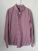 Load image into Gallery viewer, Hugo Boss Mens Red Printed Cotton Long Sleeve Casual Fit Dress Shirt Size L
